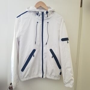 Soulstar Ath-Leisure White Windbreaker Hooded Jacket - Size M